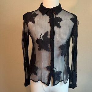 Dance Marvel Black Sheer Lace Top